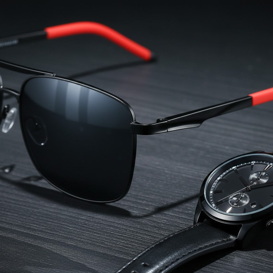 Gafas de Sol Polarizadas TR90 Sin Montura – Black Edition