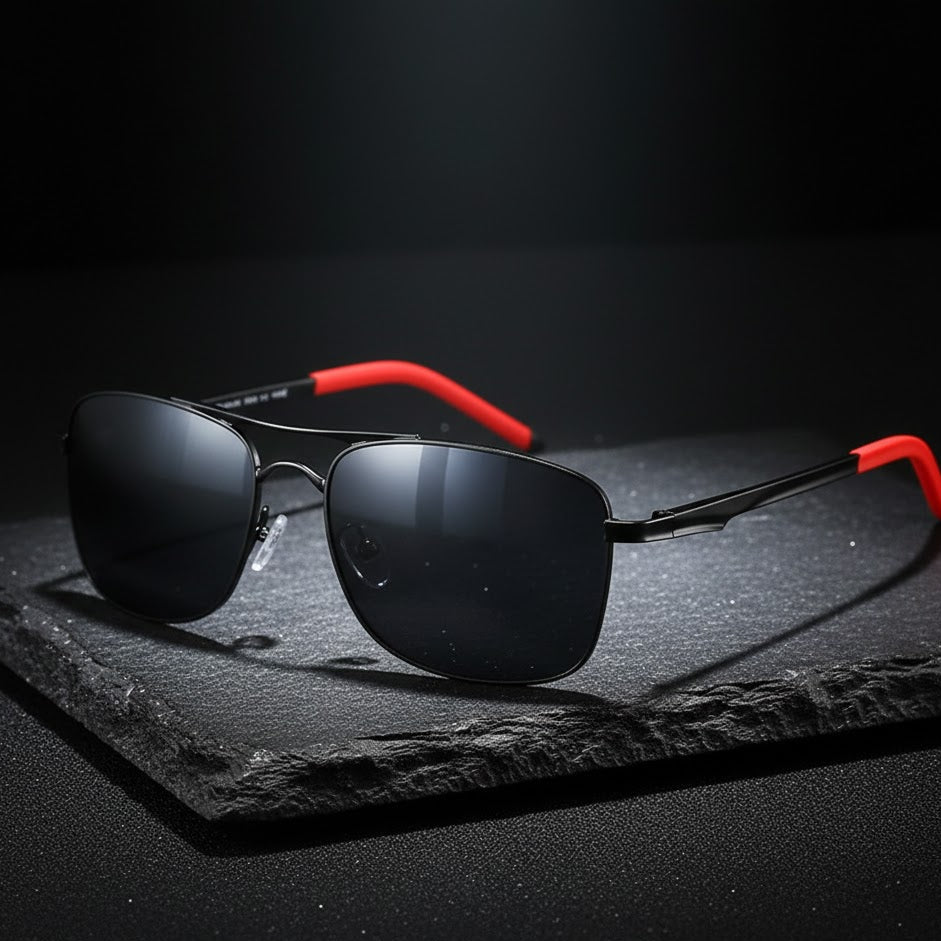 Gafas de Sol Polarizadas TR90 Sin Montura – Black Edition