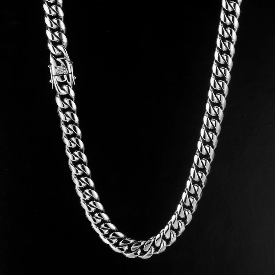 Stainless Steel Cuban Chain – Collar Masculino de Acero Premium