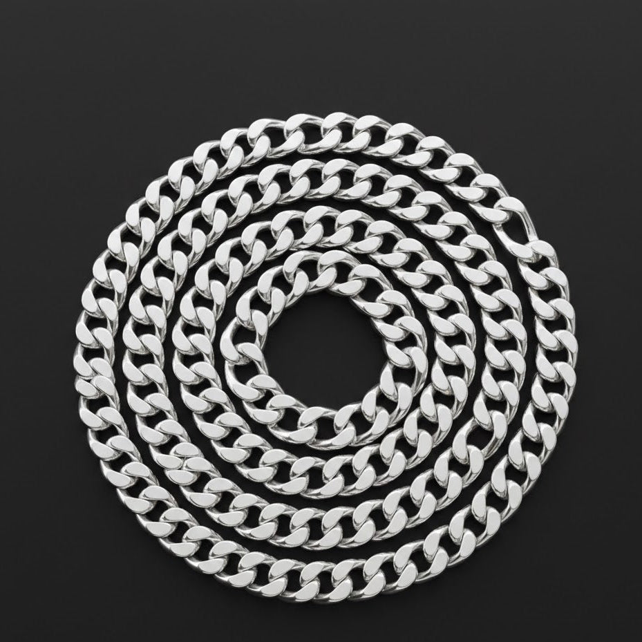 Stainless Steel Cuban Chain – Collar Masculino de Acero Premium