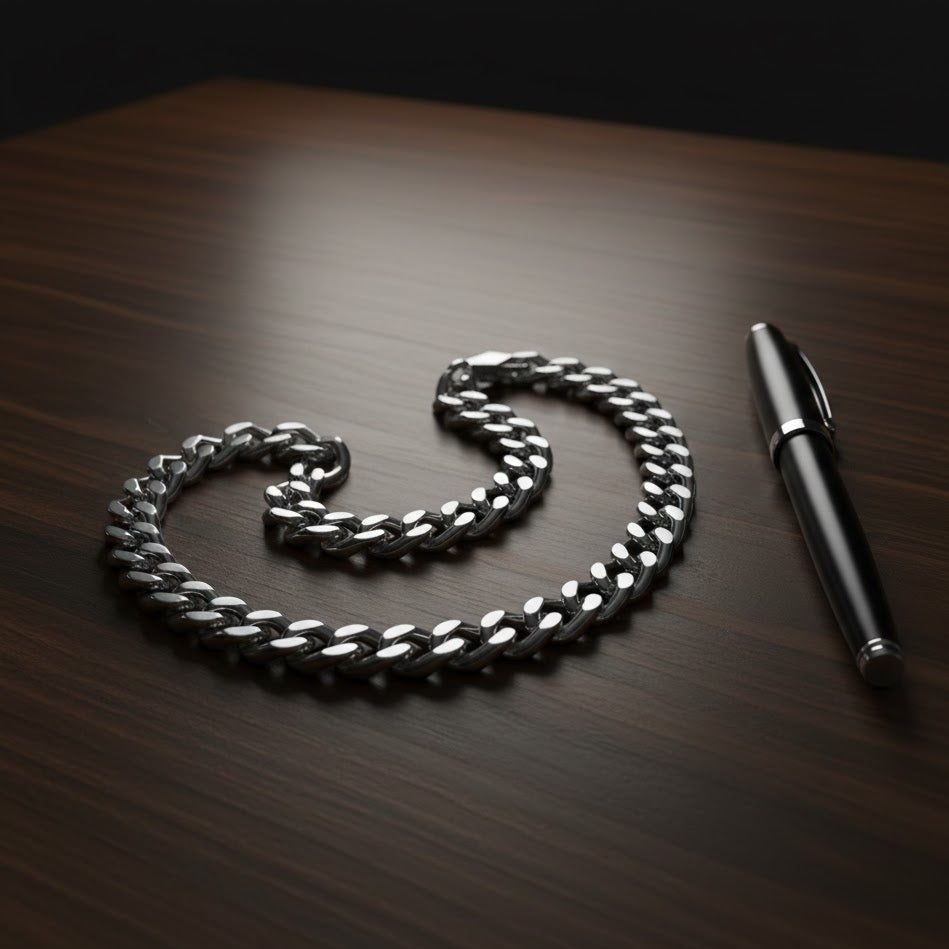 Stainless Steel Cuban Chain – Collar Masculino de Acero Premium